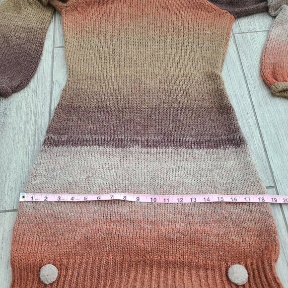 Caché Women's Wool Ombré Turtleneck Sweater Dress Brown and Orange Size Small - Picture 7 of 11